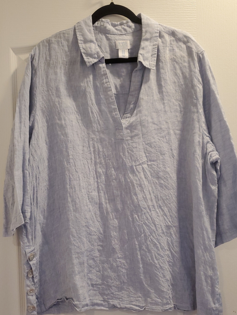 Sigrid Olsen 100% Linen Tunic Shirt Women's 1x